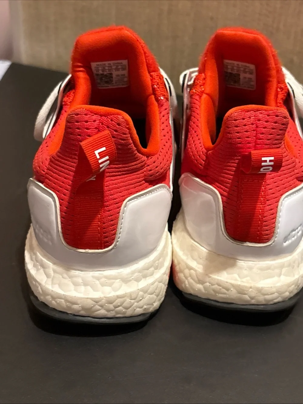 Adidas Men’s UltraBoost Lindsey Horan Red White Sz 11 Sneaker Shoes